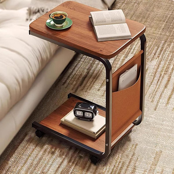 Подвижна C-образна Масичка На Колелца - DESKCART®, podvijna c obrazna masichka na kolelca deskcart