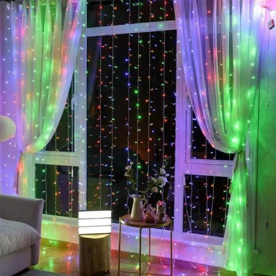 3D LED Светлинна Завеса CURLIGHT® - Звезден Блясък в Дома Ви! Цветни
