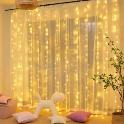 3D LED Светлинна Завеса CURLIGHT® - Звезден Блясък в Дома Ви! Топло жълто