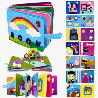 Образователна 3D Сензорна Книга На Монтесори FIRSTBOOK®