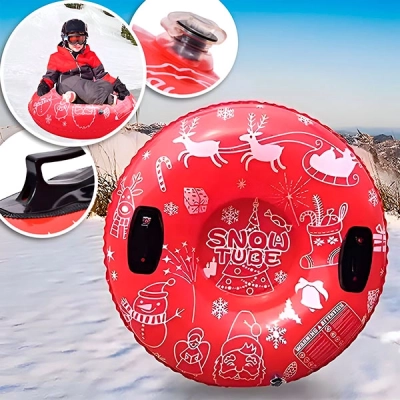 Надуваема Шейна За Сняг с Дръжки SNOWRIDER® Червен