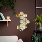 Комплект 12 бр. Огледални Стикери За Стена - HEXAGEM®, komplekt 12 br ogledalni stikeri za stena hexagem