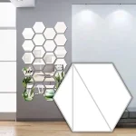 Комплект 12 бр. Огледални Стикери За Стена - HEXAGEM®, komplekt 12 br ogledalni stikeri za stena hexagem