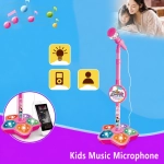 Детски Караоке Комплект Със Светеща Основа и Регулируема Стойка – KIDKARA®, detski karaoke komplekt sas svetescha osnova i reguliruema stoika kidkara