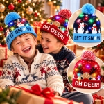 Коледна Плетена Шапка с LED Светлини – XBEANIE®, koledna pletena shapka s led svetlini xbeanie